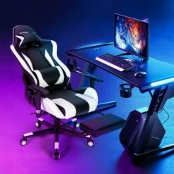 Costway Massage Gaming Chair Adjustable Swivel Computer Office Chair w/ Footrest -Office Chairs Sales Shop unnamed file 4592