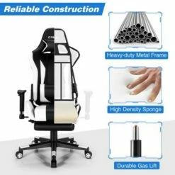 Costway Massage Gaming Chair Adjustable Swivel Computer Office Chair w/ Footrest -Office Chairs Sales Shop unnamed file 4596