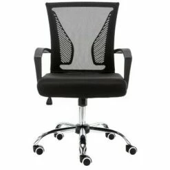 Modern Home Zuna Ergonomic Design Breathable Mesh Modern Mid Back Office Desk Chair with Lumbar Support, Steel Base, and Rolling Wheels, Black