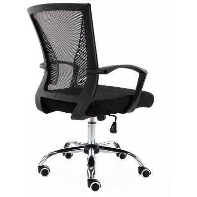Modern Home Zuna Ergonomic Design Breathable Mesh Modern Mid Back Office Desk Chair with Lumbar Support, Steel Base, and Rolling Wheels, Black 5 Modern Home Zuna Ergonomic Design Breathable Mesh Modern Mid Back Office Desk Chair with Lumbar Support, Steel Base, and Rolling Wheels, Black - Image 3