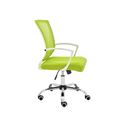 Modern Home Zuna Ergonomic Design Breathable Mesh Modern Mid Back Office Desk Chair with Lumbar Support, Steel Base, and Rolling Wheels, White & Lime 3 Modern Home Zuna Ergonomic Design Breathable Mesh Modern Mid Back Office Desk Chair with Lumbar Support, Steel Base, and Rolling Wheels, White & Lime
