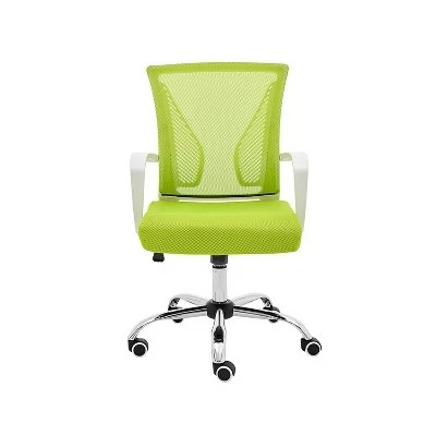 Modern Home Zuna Ergonomic Design Breathable Mesh Modern Mid Back Office Desk Chair with Lumbar Support, Steel Base, and Rolling Wheels, White & Lime 6 Modern Home Zuna Ergonomic Design Breathable Mesh Modern Mid Back Office Desk Chair with Lumbar Support, Steel Base, and Rolling Wheels, White & Lime - Image 4