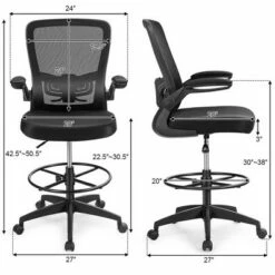 Costway Tall Office Chair Adjustable Height w/Lumbar Support Flip Up Arms -Office Chairs Sales Shop unnamed file 4748