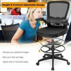 Costway Tall Office Chair Adjustable Height w/Lumbar Support Flip Up Arms -Office Chairs Sales Shop unnamed file 4755