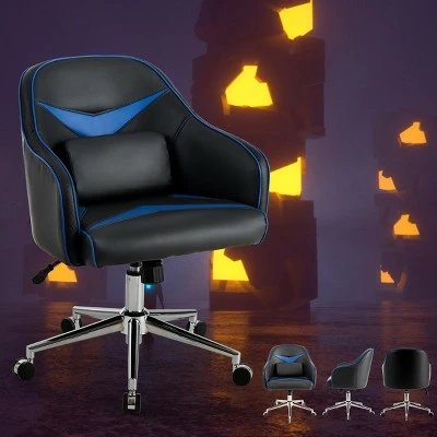 Costway Office Chair Swivel Adjustable Height w/ Massage Lumbar Support Blue 6 Costway Office Chair Swivel Adjustable Height w/ Massage Lumbar Support Blue - Image 5