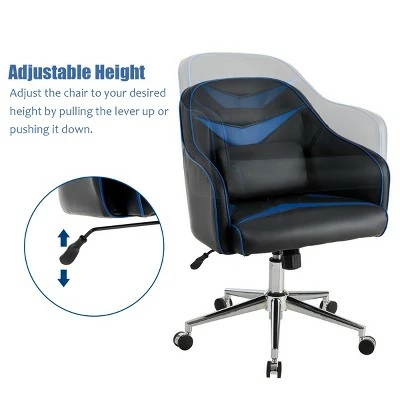 Costway Office Chair Swivel Adjustable Height w/ Massage Lumbar Support Blue 9 Costway Office Chair Swivel Adjustable Height w/ Massage Lumbar Support Blue - Image 8