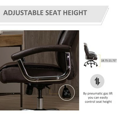 Vinsetto High Back Executive Office Chair Computer Desk Chair Adjustable Ergonomic Home Office Chair DiamondStitched PU Leather Swivel with Padded Armrests 4 Vinsetto High Back Executive Office Chair Computer Desk Chair Adjustable Ergonomic Home Office Chair DiamondStitched PU Leather Swivel with Padded Armrests - Image 2