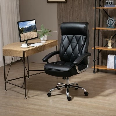 Vinsetto High Back Executive Office Chair Computer Desk Chair Adjustable Ergonomic Home Office Chair DiamondStitched PU Leather Swivel with Padded Armrests 11 Vinsetto High Back Executive Office Chair Computer Desk Chair Adjustable Ergonomic Home Office Chair DiamondStitched PU Leather Swivel with Padded Armrests - Image 9