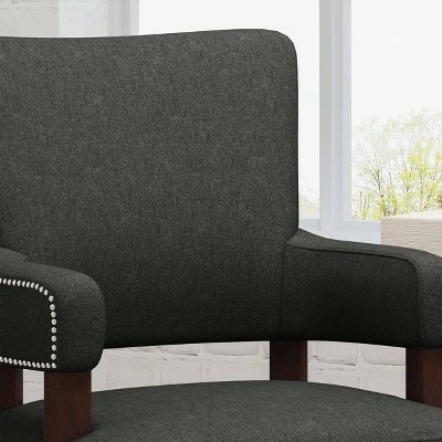 Bonaparte Traditional Home Office Chair - Christopher Knight Home Dark Gray 4 Bonaparte Traditional Home Office Chair - Christopher Knight Home Dark Gray - Image 2