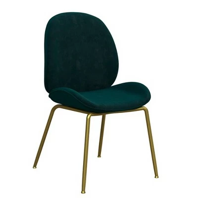Astor Velvet Upholstered Dining Chair with Brass Metal Legs - CosmoLiving by Cosmopolitan Green 11 Astor Velvet Upholstered Dining Chair with Brass Metal Legs - CosmoLiving by Cosmopolitan Green - Image 9