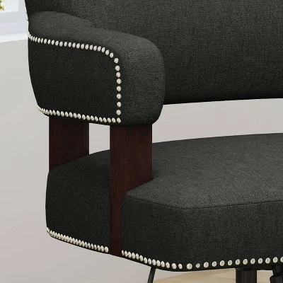 Bonaparte Traditional Home Office Chair - Christopher Knight Home Dark Gray 6 Bonaparte Traditional Home Office Chair - Christopher Knight Home Dark Gray - Image 4