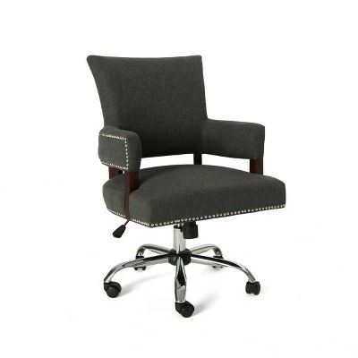 Bonaparte Traditional Home Office Chair - Christopher Knight Home Dark Gray 7 Bonaparte Traditional Home Office Chair - Christopher Knight Home Dark Gray - Image 5