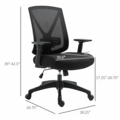 Vinsetto Ergonomic Mesh Office Chair with Lumbar Back Support Adjustable Height and Armrests for Home Office 14 Vinsetto Ergonomic Mesh Office Chair with Lumbar Back Support Adjustable Height and Armrests for Home Office -Office Chairs Sales Shop unnamed file 4808