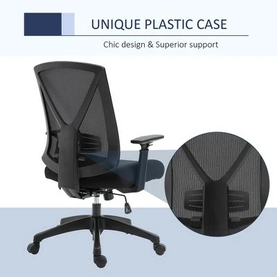 Vinsetto Ergonomic Mesh Office Chair with Lumbar Back Support Adjustable Height and Armrests for Home Office 7 Vinsetto Ergonomic Mesh Office Chair with Lumbar Back Support Adjustable Height and Armrests for Home Office - Image 5