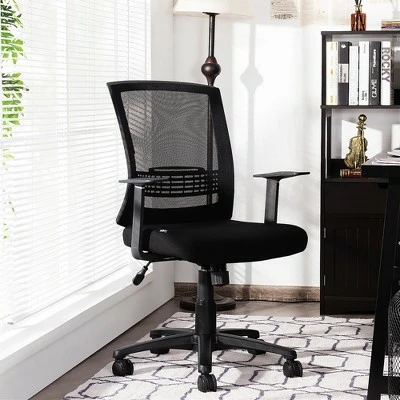 Costway Mesh Office Chair Mid Back Task Chair Height Adjustable w/Lumbar Support 5 Costway Mesh Office Chair Mid Back Task Chair Height Adjustable w/Lumbar Support - Image 3