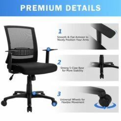 Costway Mesh Office Chair Mid Back Task Chair Height Adjustable w/Lumbar Support 18 Costway Mesh Office Chair Mid Back Task Chair Height Adjustable w/Lumbar Support -Office Chairs Sales Shop unnamed file 4841
