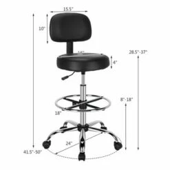 Costway Swivel Drafting Chair Tall Office Chair w/ Adjustable Backrest Foot Ring