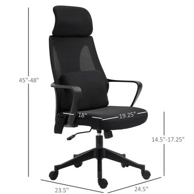 Vinsetto Ergonomic Home Office Mesh Desk Chairs,Adjustable Seat & Headrest, Rocking Function 6 Vinsetto Ergonomic Home Office Mesh Desk Chairs,Adjustable Seat & Headrest, Rocking Function - Image 4