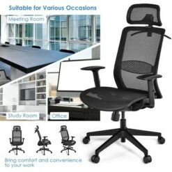 Costway Ergonomic High Back Mesh Office Chair Recliner Task Chair w/Hanger GreyBlack -Office Chairs Sales Shop unnamed file 4895