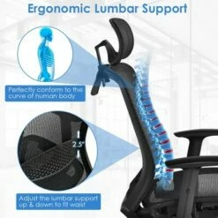 Costway Ergonomic High Back Mesh Office Chair Recliner Task Chair w/Hanger GreyBlack -Office Chairs Sales Shop unnamed file 4898