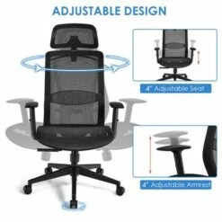 Costway Ergonomic High Back Mesh Office Chair Recliner Task Chair w/Hanger GreyBlack -Office Chairs Sales Shop unnamed file 4900
