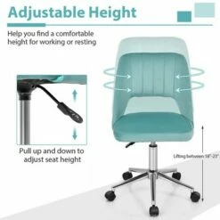 Costway Velvet Accent Office Chair Adjustable Swivel Vanity Task Chair Green -Office Chairs Sales Shop unnamed file 4945