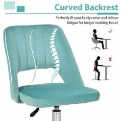 Costway Velvet Accent Office Chair Adjustable Swivel Vanity Task Chair Green -Office Chairs Sales Shop unnamed file 4946
