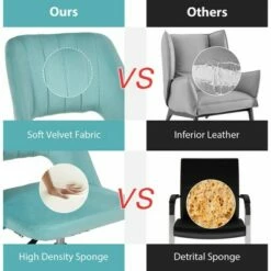 Costway Velvet Accent Office Chair Adjustable Swivel Vanity Task Chair Green -Office Chairs Sales Shop unnamed file 4948