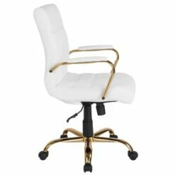 Mid Back Leather Executive Office Chair White/Gold - Riverstone Furniture 6 Mid Back Leather Executive Office Chair White/Gold - Riverstone Furniture -Office Chairs Sales Shop unnamed file 4988