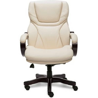 Big and Tall Executive Office Chair with Upgraded Wood Accents - Serta Ivory 18 Big and Tall Executive Office Chair with Upgraded Wood Accents - Serta Ivory - Image 16