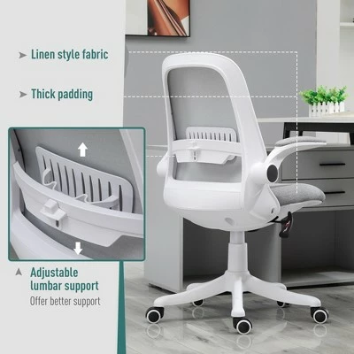 Vinsetto Ergonomic Office Chair 360° Swivel Task Desk Breathable Fabric Computer Rocker with Flipup Arms and Adjustable Height 4 Vinsetto Ergonomic Office Chair 360° Swivel Task Desk Breathable Fabric Computer Rocker with Flipup Arms and Adjustable Height - Image 2