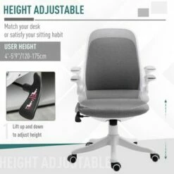 Vinsetto Ergonomic Office Chair 360° Swivel Task Desk Breathable Fabric Computer Rocker with Flipup Arms and Adjustable Height 12 Vinsetto Ergonomic Office Chair 360° Swivel Task Desk Breathable Fabric Computer Rocker with Flipup Arms and Adjustable Height -Office Chairs Sales Shop unnamed file 5063