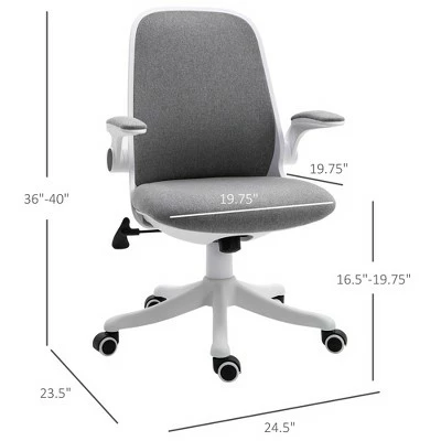 Vinsetto Ergonomic Office Chair 360° Swivel Task Desk Breathable Fabric Computer Rocker with Flipup Arms and Adjustable Height 6 Vinsetto Ergonomic Office Chair 360° Swivel Task Desk Breathable Fabric Computer Rocker with Flipup Arms and Adjustable Height - Image 4