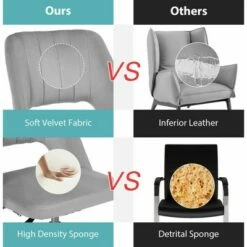 Costway Velvet Accent Office Chair Adjustable Swivel Vanity Task Chair Grey -Office Chairs Sales Shop unnamed file 5108