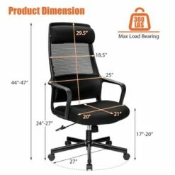 Costway Adjustable Mesh Office Task Chair Heating Lumbar Support Headrest GreyBlack -Office Chairs Sales Shop unnamed file 5112
