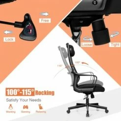 Costway Adjustable Mesh Office Task Chair Heating Lumbar Support Headrest GreyBlack -Office Chairs Sales Shop unnamed file 5113