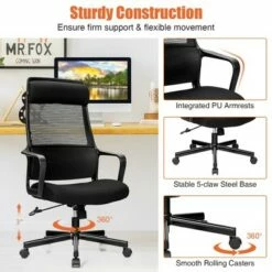 Costway Adjustable Mesh Office Task Chair Heating Lumbar Support Headrest GreyBlack -Office Chairs Sales Shop unnamed file 5116
