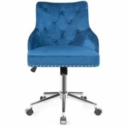 Costway Blue Velvet Office Chair Tufted Upholstered Swivel Computer Desk Chair Nailed Trim -Office Chairs Sales Shop unnamed file 5126