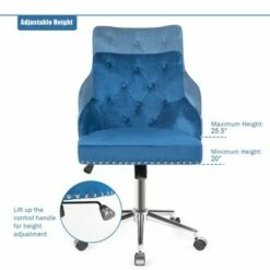 Costway Blue Velvet Office Chair Tufted Upholstered Swivel Computer Desk Chair Nailed Trim -Office Chairs Sales Shop unnamed file 5128
