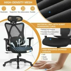 Costway Reclining Mesh Office Chair Swivel Chair w/ Adjustable Lumbar Support -Office Chairs Sales Shop unnamed file 5133