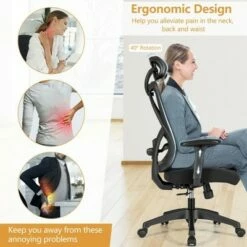 Costway Reclining Mesh Office Chair Swivel Chair w/ Adjustable Lumbar Support -Office Chairs Sales Shop unnamed file 5136