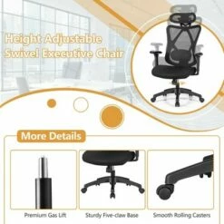 Costway Reclining Mesh Office Chair Swivel Chair w/ Adjustable Lumbar Support -Office Chairs Sales Shop unnamed file 5137