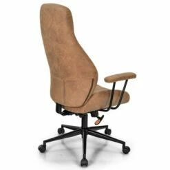 Costway High Back Office Chair Reclining Task Chair Suede Fabric BrownRed -Office Chairs Sales Shop unnamed file 5147