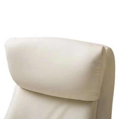 Mid Century Modern Bonded Leather Gaslift Adjustable Swivel Office Chair Cream - Glitzhome 8 Mid Century Modern Bonded Leather Gaslift Adjustable Swivel Office Chair Cream - Glitzhome - Image 6