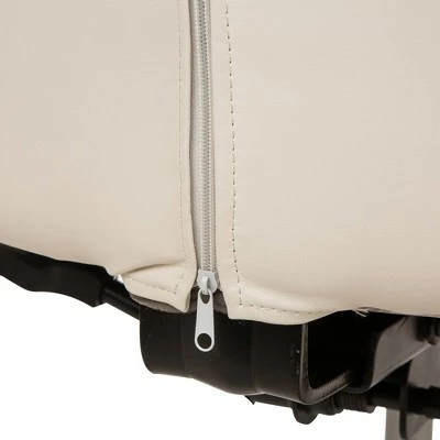 Mid Century Modern Bonded Leather Gaslift Adjustable Swivel Office Chair Cream - Glitzhome 9 Mid Century Modern Bonded Leather Gaslift Adjustable Swivel Office Chair Cream - Glitzhome - Image 7