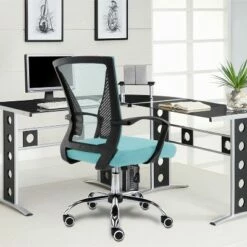 Modern Home Zuna Ergonomic Design Breathable Mesh Modern Mid Back Office Desk Chair with Lumbar Support, Steel Base, and Rolling Wheels, Black & Aqua 9 Modern Home Zuna Ergonomic Design Breathable Mesh Modern Mid Back Office Desk Chair with Lumbar Support, Steel Base, and Rolling Wheels, Black & Aqua -Office Chairs Sales Shop unnamed file 5185