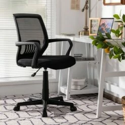Costway Mid-Back Mesh Chair Height Adjustable Executive Chair w/ Lumbar Support -Office Chairs Sales Shop unnamed file 5187
