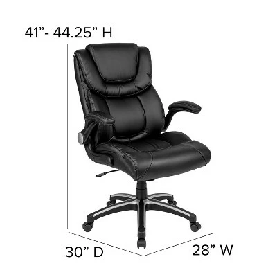 Flash Furniture High Back Black LeatherSoft Executive Swivel Office Chair with Double Layered Headrest and Open Arms 7 Flash Furniture High Back Black LeatherSoft Executive Swivel Office Chair with Double Layered Headrest and Open Arms - Image 5