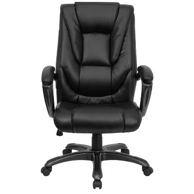 High Back Executive Swivel Office Chair Black Leather - Flash Furniture 5 High Back Executive Swivel Office Chair Black Leather - Flash Furniture - Image 3