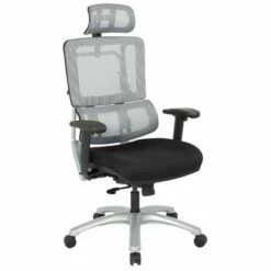 Vertical Mesh Back Chair with Shiny Base and Coal Free Flex Fabric with Headrest - OSP Home Furnishings Black -Office Chairs Sales Shop unnamed file 5283